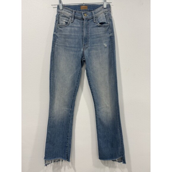 MOTHER The Insider Crop Step Fray Jeans Womens 26 Shake Well Made In USA - Picture 1 of 9